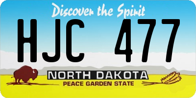 ND license plate HJC477