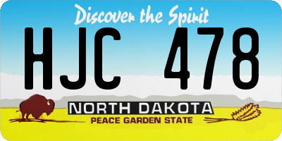 ND license plate HJC478