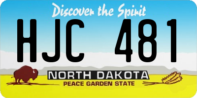 ND license plate HJC481