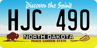 ND license plate HJC490