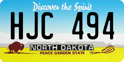 ND license plate HJC494
