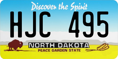 ND license plate HJC495
