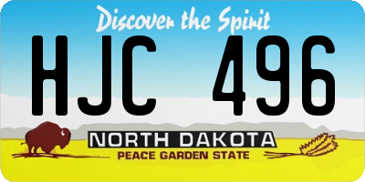 ND license plate HJC496