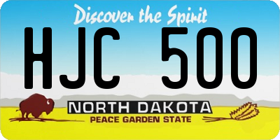 ND license plate HJC500
