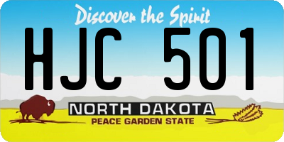ND license plate HJC501