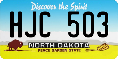 ND license plate HJC503