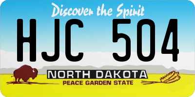 ND license plate HJC504