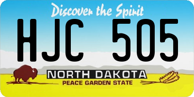 ND license plate HJC505