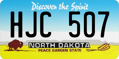 ND license plate HJC507