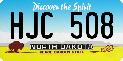 ND license plate HJC508