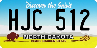 ND license plate HJC512