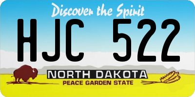 ND license plate HJC522