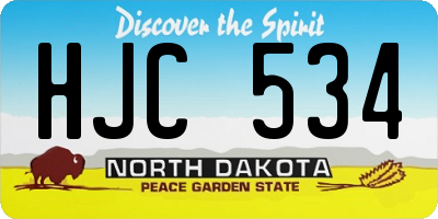 ND license plate HJC534