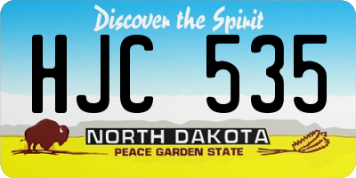 ND license plate HJC535