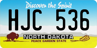ND license plate HJC536