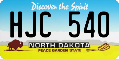 ND license plate HJC540