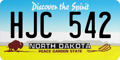 ND license plate HJC542
