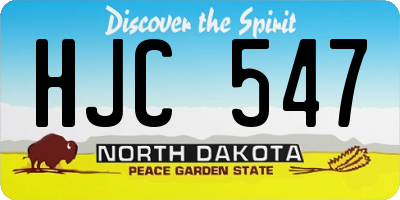 ND license plate HJC547