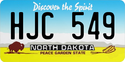 ND license plate HJC549