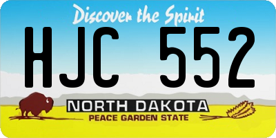 ND license plate HJC552