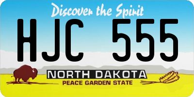 ND license plate HJC555