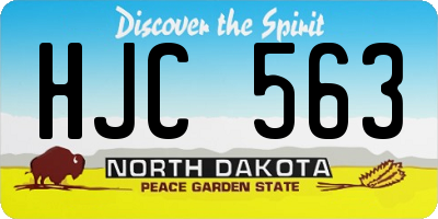 ND license plate HJC563
