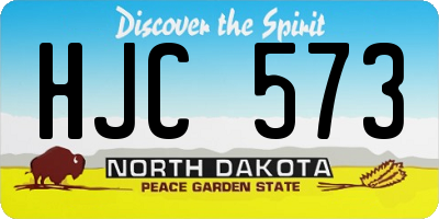 ND license plate HJC573