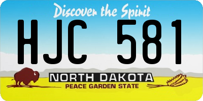 ND license plate HJC581