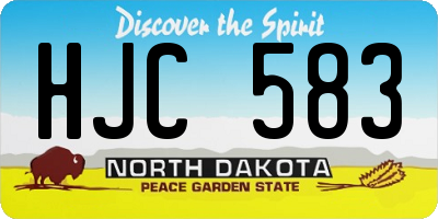 ND license plate HJC583