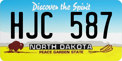 ND license plate HJC587