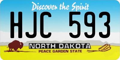ND license plate HJC593