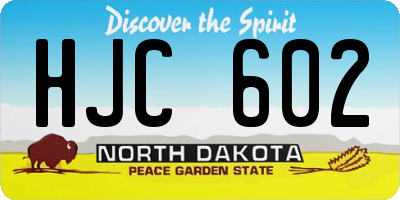 ND license plate HJC602