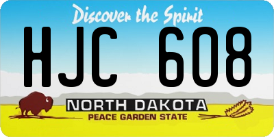 ND license plate HJC608