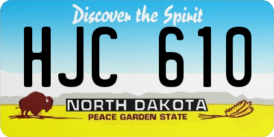 ND license plate HJC610