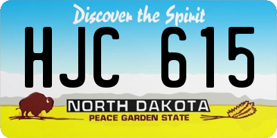 ND license plate HJC615