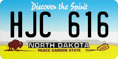 ND license plate HJC616