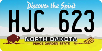 ND license plate HJC623