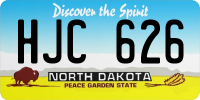 ND license plate HJC626