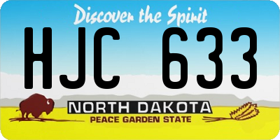 ND license plate HJC633