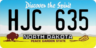 ND license plate HJC635