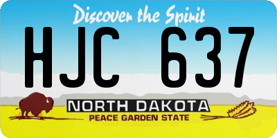 ND license plate HJC637