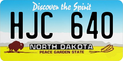 ND license plate HJC640