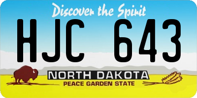 ND license plate HJC643