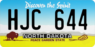 ND license plate HJC644
