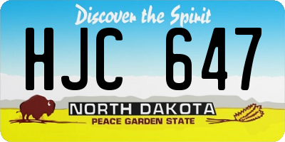 ND license plate HJC647