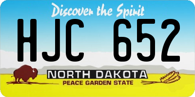 ND license plate HJC652