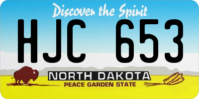 ND license plate HJC653