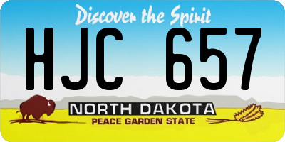 ND license plate HJC657