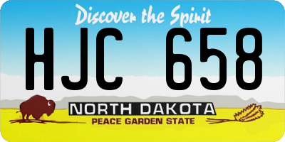 ND license plate HJC658