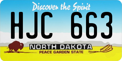 ND license plate HJC663